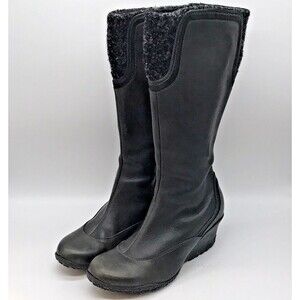 Merrell Black Leather Heeled Boots